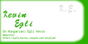 kevin egli business card